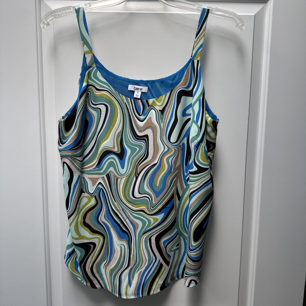 Bar III Camisole Tank Sleeveless Women's‎ Plus Size 1X Swirly Abstract & Groovy